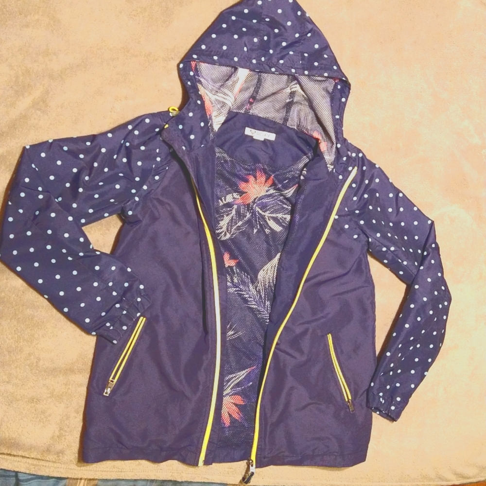 Roxy polkadot windbreaker navy color M